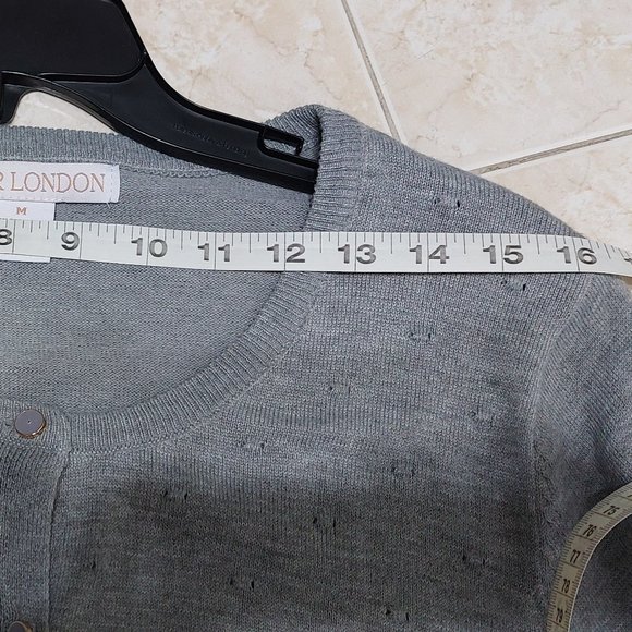 Blair London Buttoned Up Cardigan Sweater Gray MEDIUM - Picture 8 of 9